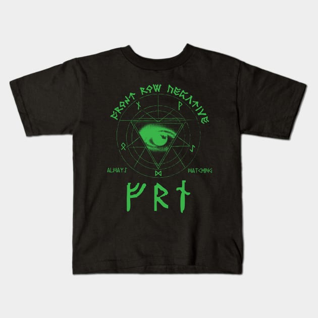 Front Rune Negative Kids T-Shirt by Awesome AG Designs